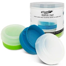 Masontops Kefir Caps - Wide Mouth Mason Jar Lids - Starter Kit - 2PK