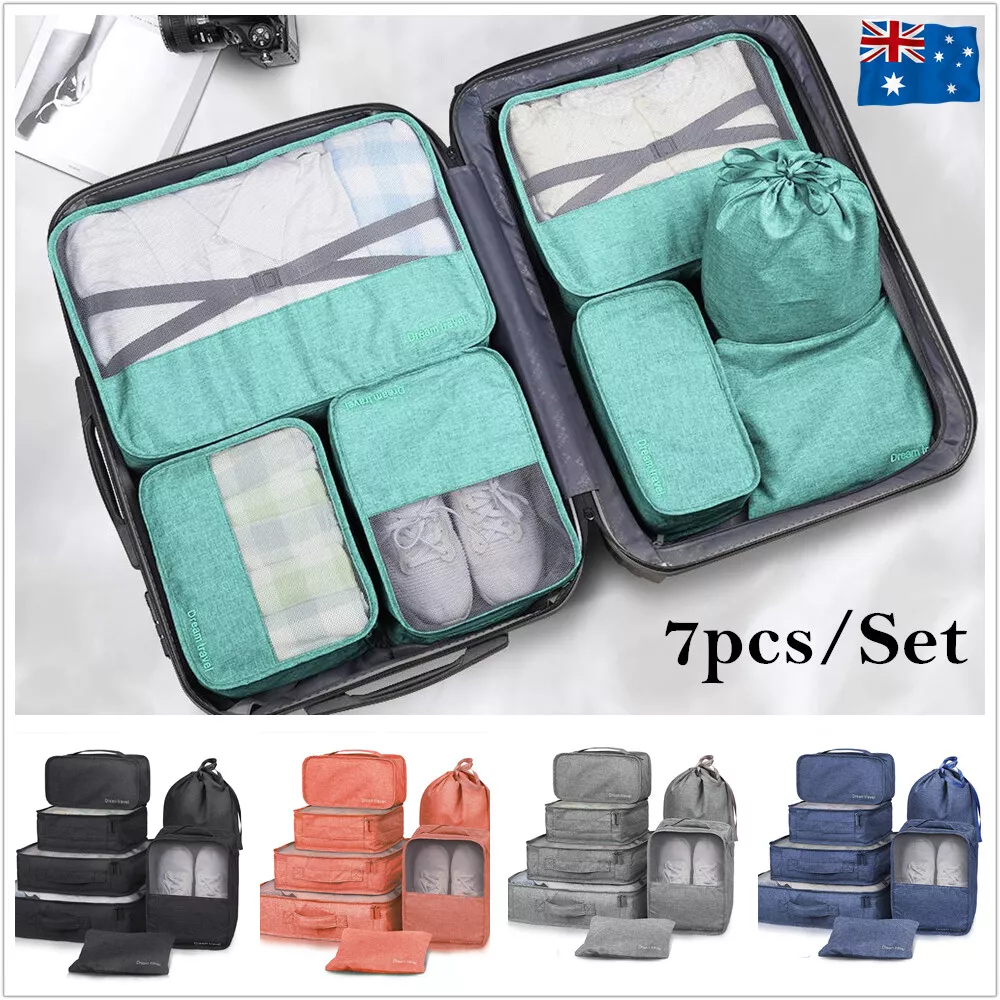 Set Travel Storage Bags Clothes Organizer Packing Cubes Pouches Luggage  Suitcase