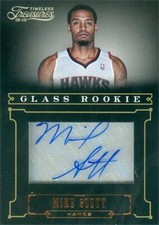 Mike Scott autographed basketball card 2012 Panini Timeless Treasures #223