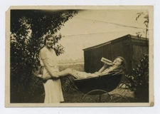 A BIG Baby Girl! Art Deco Girls Having Fun! Vintage 1930's Photograph C42