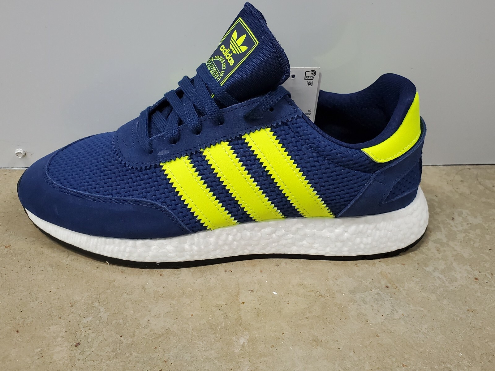 Adidas I-5923 Men's Running Shoes Dark Blue/Solar Yellow F34270 image 2