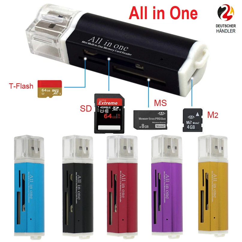 USB Kartenleser Speicherkarten Stick Lesegerät Memory Karten Micro SD MMC M2 USB - Bild 3 von 3