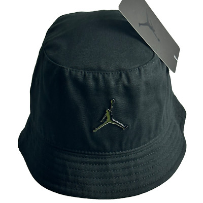 Nike Jordan Metal Jumpman Youth Boys Twill Bucket Fisherman Hat Black Age 8-20