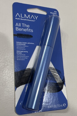 Almay Multi-Benefit Waterproof Mascara - 4-in-1 Formula - 501 Blackest Black