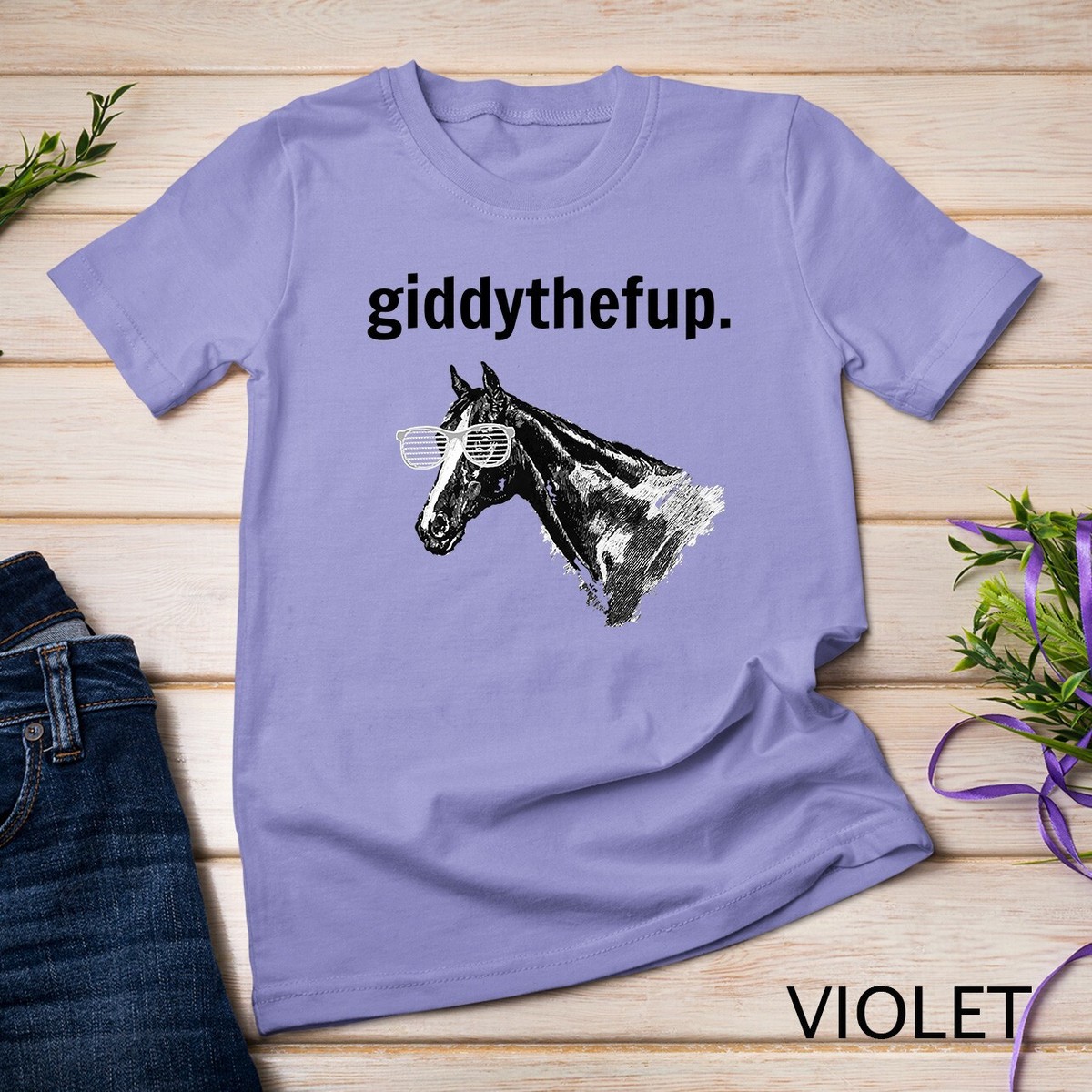 Funny Retro Horse Racing Gift GIDDY THE F UP Premium Unisex