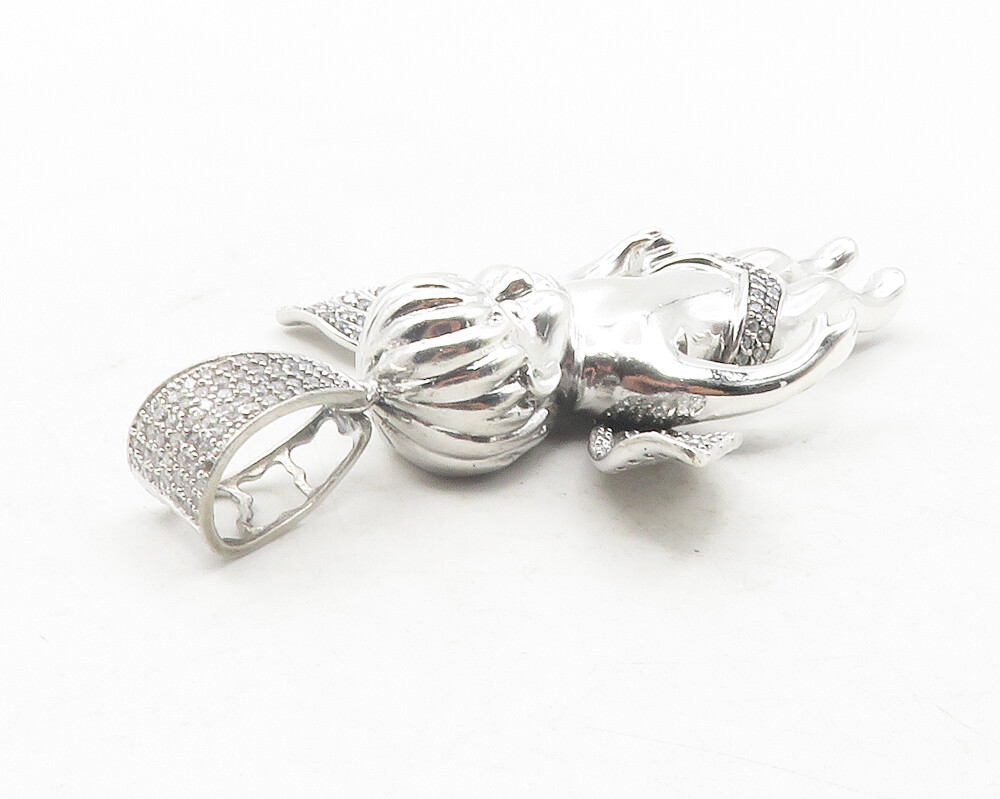 ちーangel 925 Sterling Silver Vintage Shiny Cubic Zirconia Baby Angel