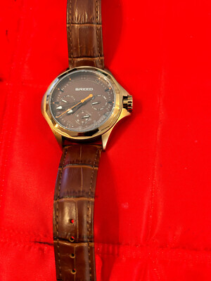 Breed BROWN Leather Band QUARTZ Watch - Men
