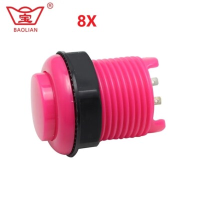8X Baolian 28mm Round Convexity Push Button (Plug-In Style) Game Machine Accesso