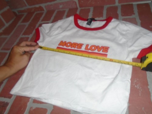 FOREVER 21 TEEN GIRLS RINGER TSHIRT "MORE LOVE" SEE PICTURES FIRST - Picture 3 of 4
