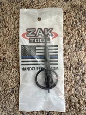 Zak Tool ZT11-LG Aluminum Extra Long Handcuff Key w/ Swivel Key Ring, Black