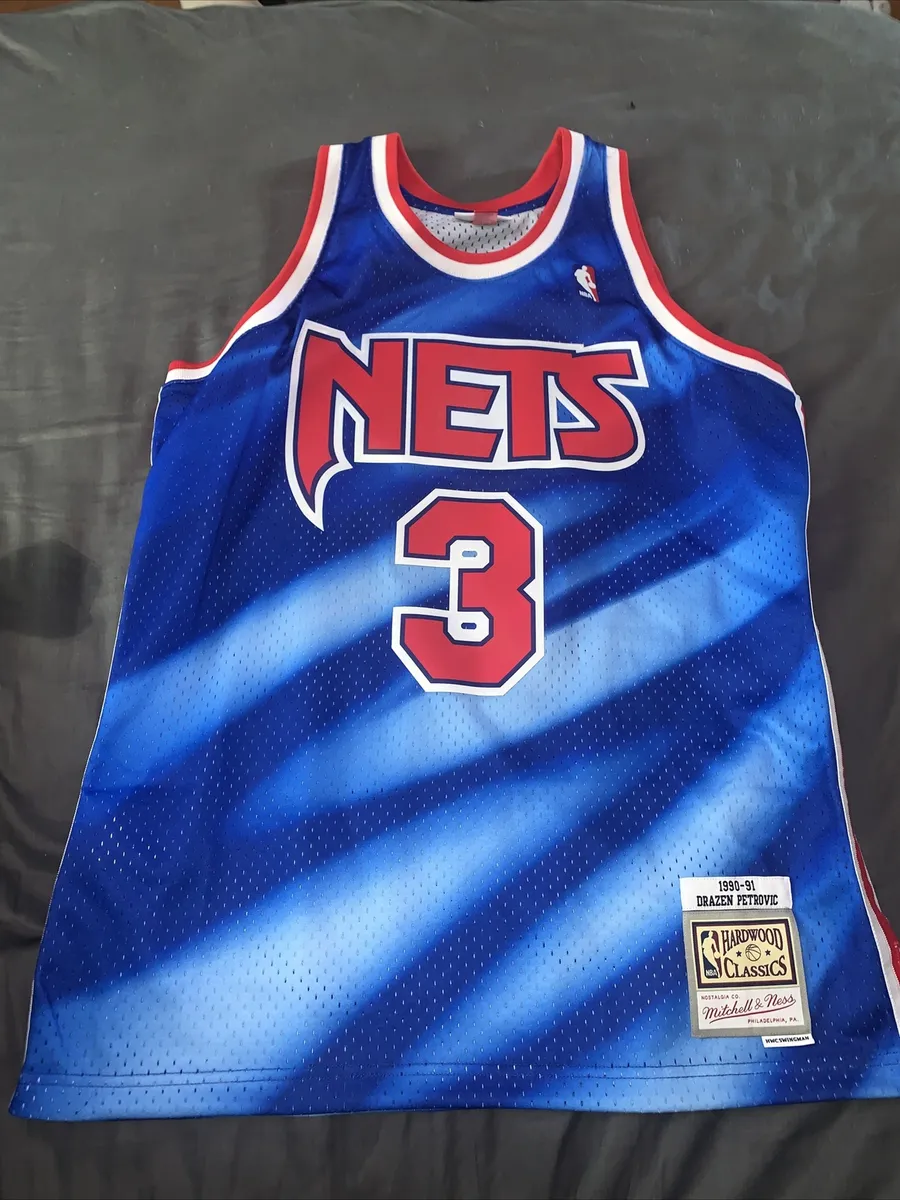 Authentic Mitchell & Ness NBA New Jersey Nets Drazen Petrovic Never  Worn