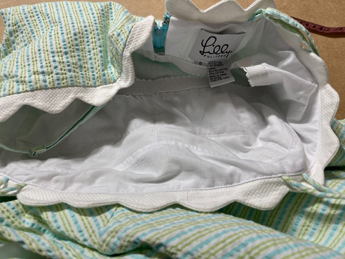 Vtg Lilly Pulitzer Seersucker Scalloped Dress & Jacket Outfit Set Sz 6/M Striped - Picture 8 of 23