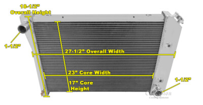 Atom Champion 3 Row All Aluminum Radiator for 1973 1974 Chevrolet Nova V8 Engine