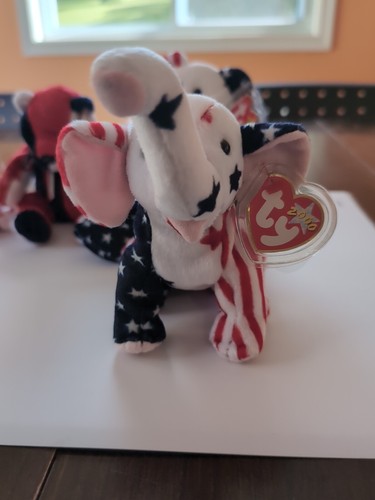 Ty Beanie Babies Bundle Patriotic Star SpangledBear (2000 Elephant) - Picture 5 of 5