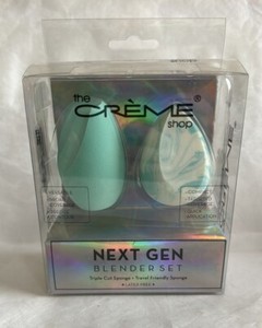 THE CRÈME SHOP 2p Green Next Gen Blender Makeup Sponge Set
