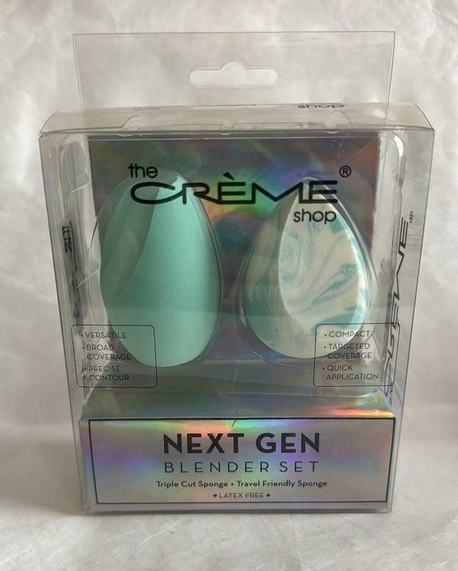THE CRÈME SHOP 2p Green Next Gen Blender Makeup Sponge Set