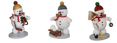 Schneemann Raucher Rauchermann Räuchermännchen Figur, 12 cm
