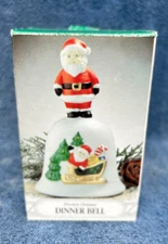 Vintage HomeTrends Porcelain Santa Claus Dinner Bell Christmas decor NIB
