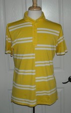 NWT G/Fore Men's Golf Short Sleeve Striped Polo Shirt Size M Color Cyber 120