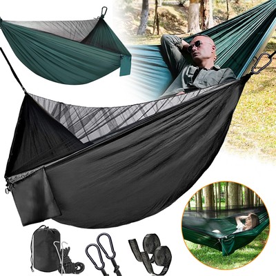 Camping Hängematte mit Moskitonetz Nylon Hammock Outdoor Wandern Reisehängematte