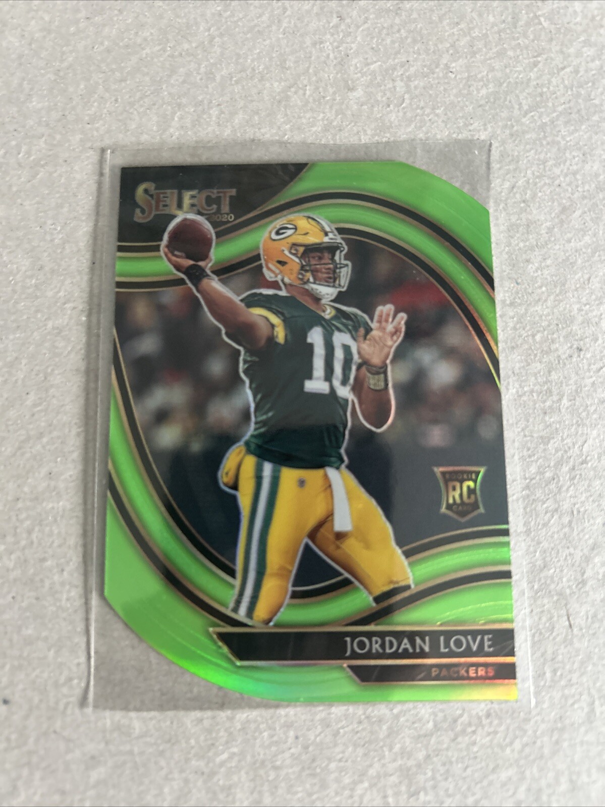 2020 Panini Select - Field Level Neon Green Prizm Die-Cut #347 Jordan Love (RC)