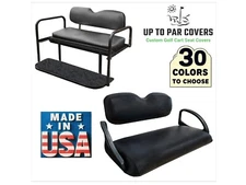 E-Z-GO TXT "STAPLE ON" Golf Cart Seat Cover With Matching Rear Facing Seat Cover