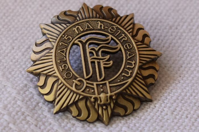 Irish Army Brass Metal Cap Badge