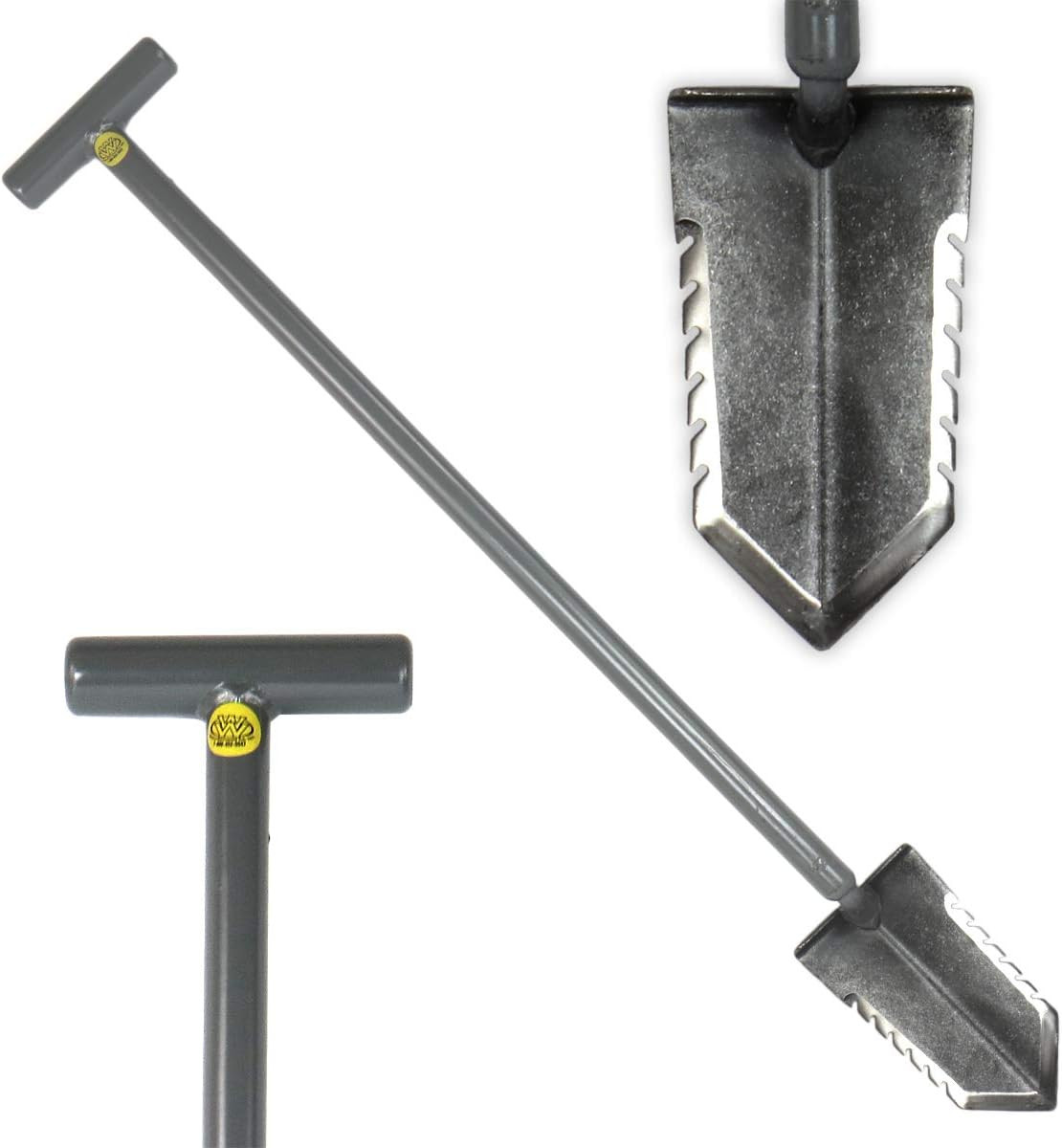 Shovel With Double Serrated Blade T-handle