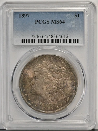 1897 $1 Morgan Silver Dollar Coin PCGS MS64 Graded Nice Original Tone 7246