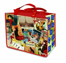 Reusable Vintage French Image Shopping Bag - Moulin Rouge, Eiffel Tower, La Chat