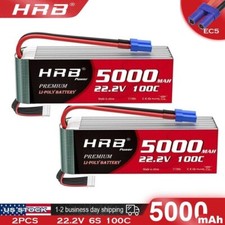2pcs 22.2V 6S 5000mAh LiPo Battery 100C EC5 for RC Car Helicopter Airplane Drone