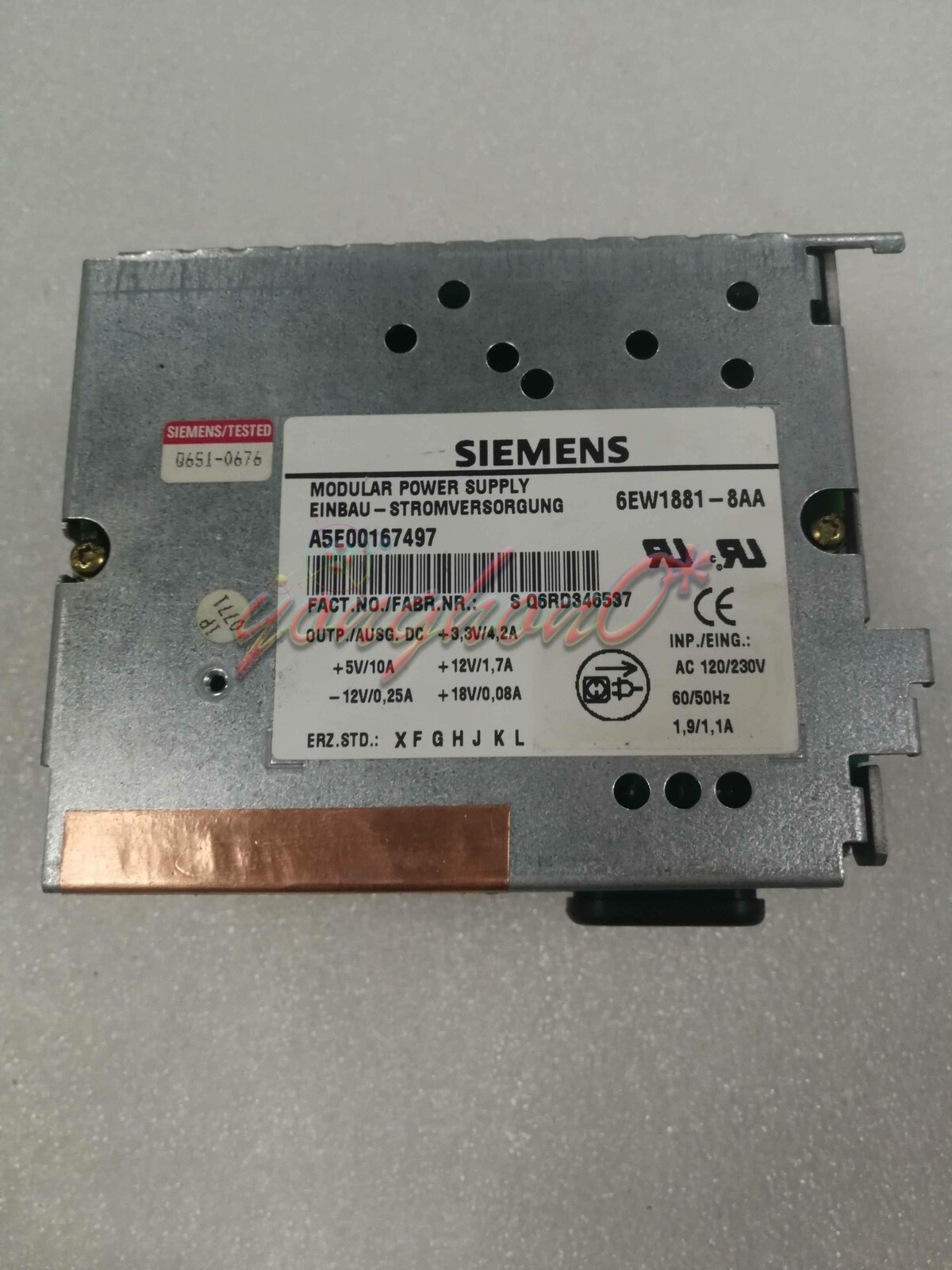 1PCS Used A5E00167497 6EW1881-8AA PC620 Modular Power Supply #F22