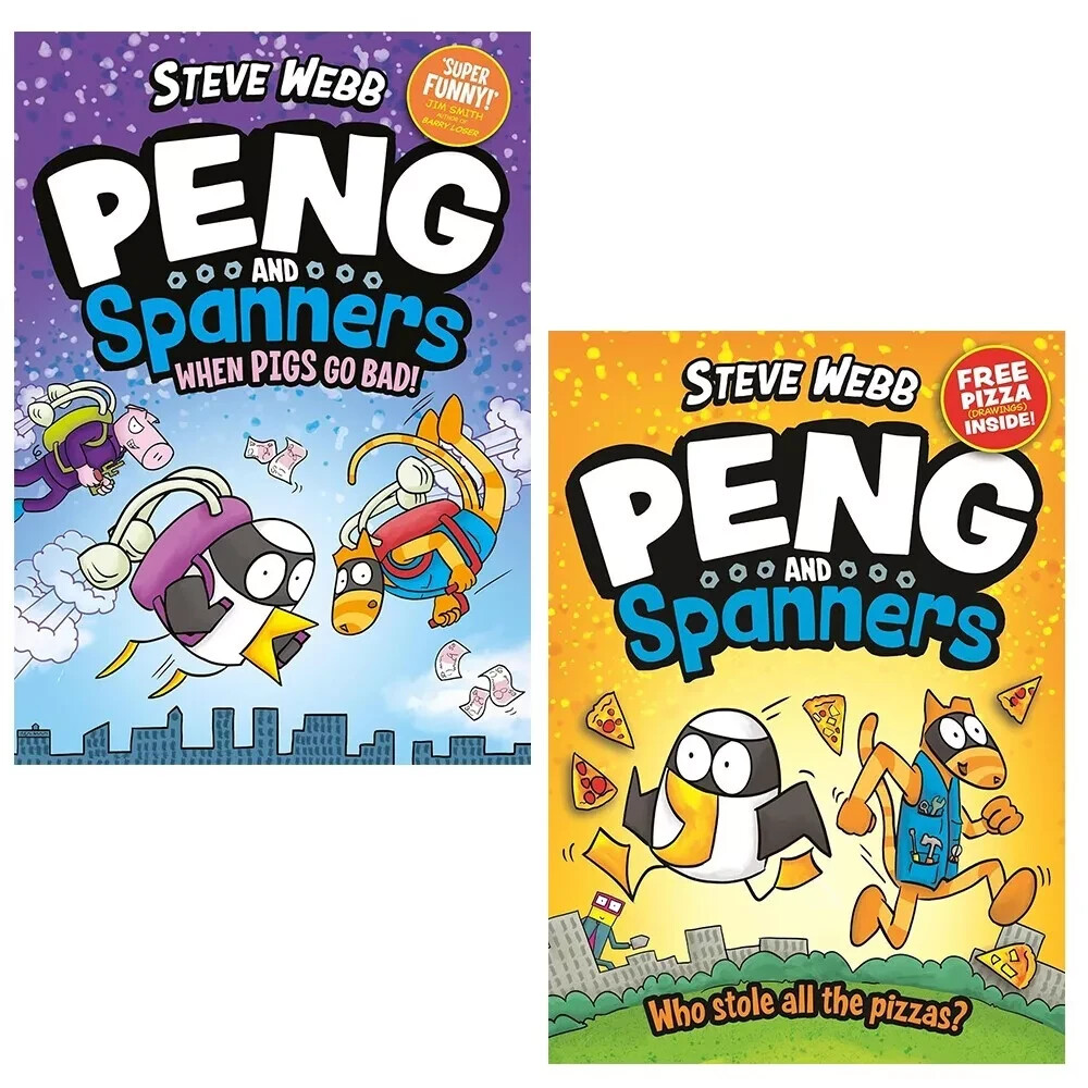 Steve Webb Peng and Spanners Series 2 Books Collection Set When Pigs Go Bad