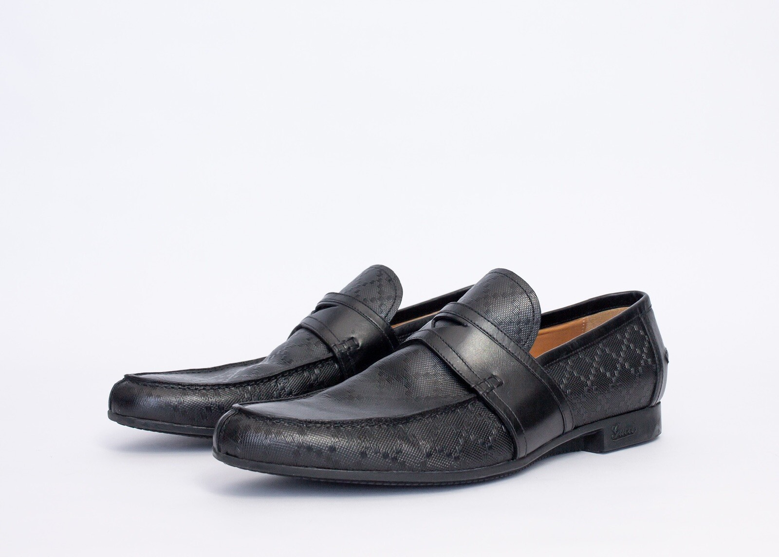 995$MRP GUCCI  Diamante Calfskin Mens Driver Loafers Size: UK 7/ US 8