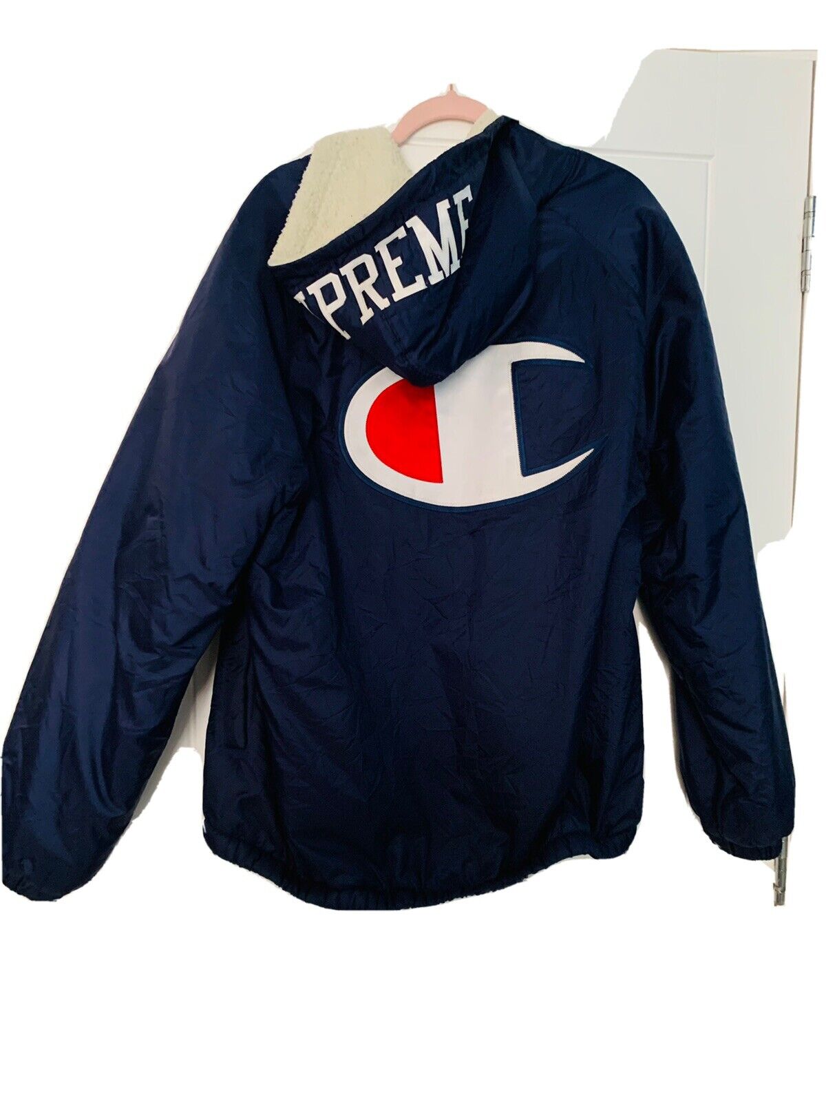 Supreme x Sherpa Navy Jacket Large | eBay