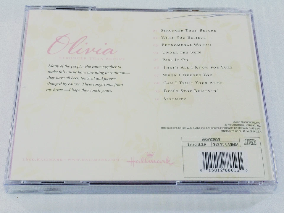 OLIVIA STRONGER THAN BEFORE* HALLMARK CARDS C.D *POP/BOSSANOVA/SOFT ROCK SEALED Foto 2 de 2