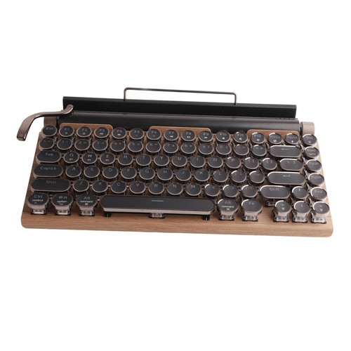 (Wood Grain Color) Retro Typewriter Keyboard 83 Keys Mechanical Keyboard - Bild 11 von 23