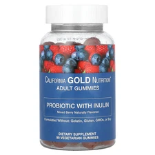 Probiotic with Inulin Gummies with Vitamin C, Folate, Berry Extract Blend and