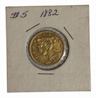 1882 $5 Fine Gold Coin Liberty Head Half Eagle