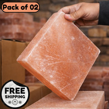 Himalayan Pink Salt Cooking Block 8x8x2, BBQ Slab Thick Natural Rock - Pack of 2