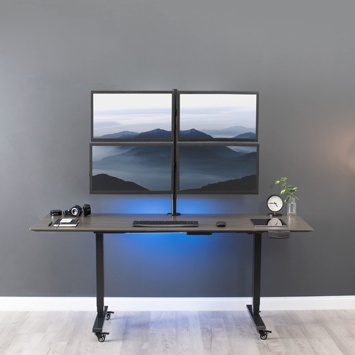 Quad 13 to 30 inch LCD Monitor Desk Mount, Fully Adjustable Stand with Tilt a... - 第 3/7 張圖片