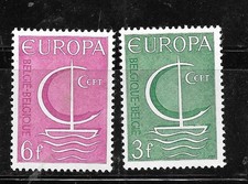 BELGIUM BELGIAN SC#675-6 1966 EUROPA MNH XF OLD VINTAGE COMMEMORATIVE STAMP SET