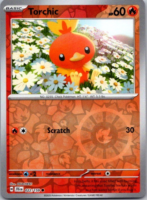Torchic 022/159 Common Journey Together Pokemon Reverse Holo Near Mint