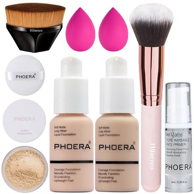 PHOERA Full Coverage 0.7 Ounce (Pack of 8), 101+102/Porcelain+ Nude