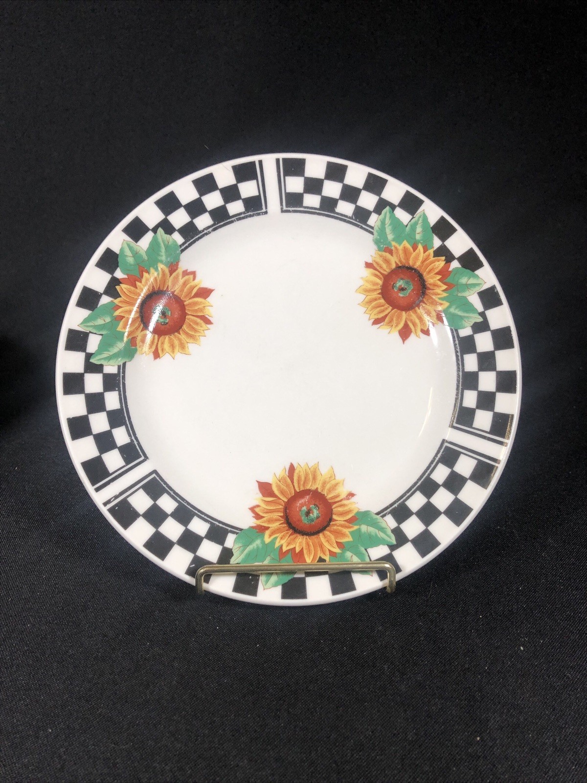 Border Check Tabletops Unlimited Sunny Collection Sunflowers Checkered Border ...