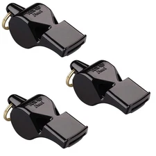 Pearl Official 2-Chamber Pealess Whistle, Black (Pack of 3)