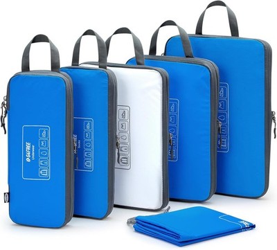 G4Free 6 Set Kompression Packwürfel Wasserdicht Reise Gepäck Organizer, Blau