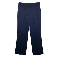 NWT Talbots 14/34 Petite Pants Navy Linen Wide Leg Trouser Office Classic Summer