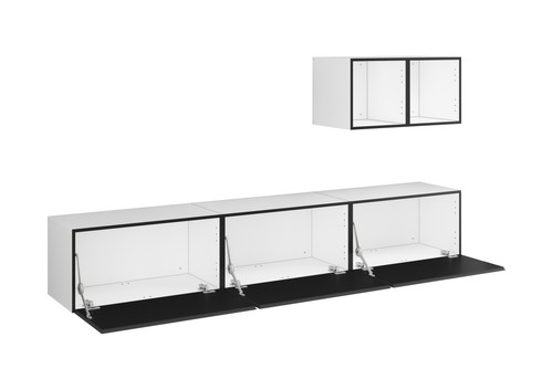 Wohnwand Lowboard Set Modul+ mit 2x Wandregalen + 3x Hängeelemente mit Klappe - Bild 20 von 20