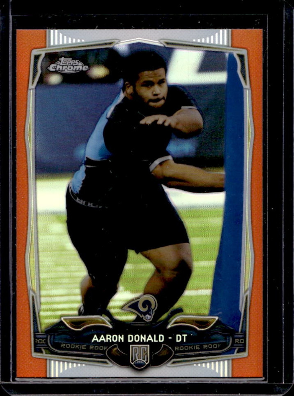 2014 Topps Chrome Aaron Donald RC Orange Refractor Rookie #175 Rams